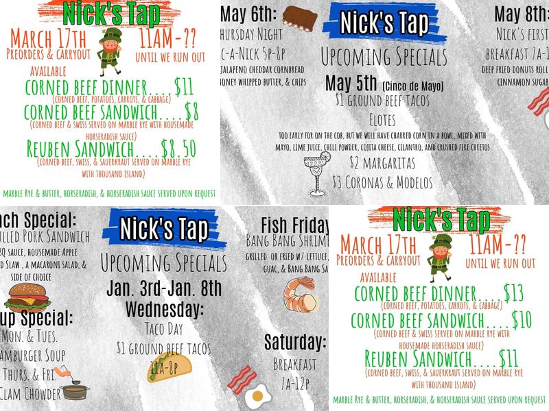 Nick's Tap Menu