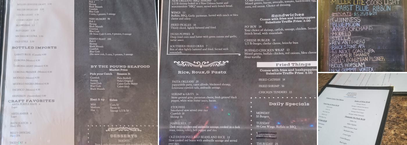 Angelo O'Leary's Menu