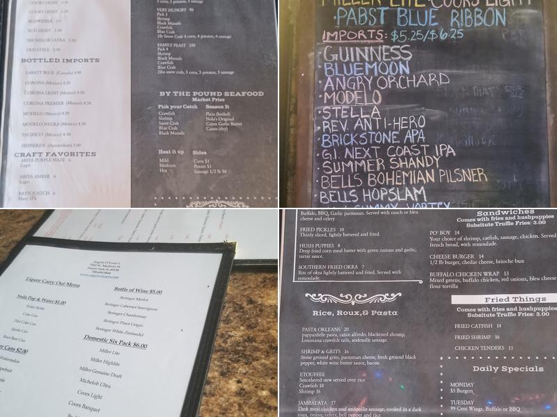 Angelo O'Leary's Menu