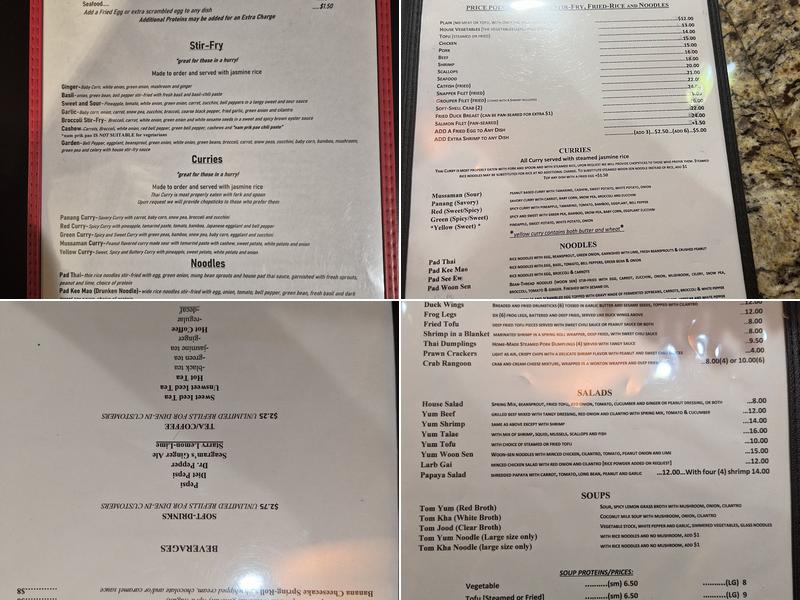 Kannika's Thai Kitchen Menu