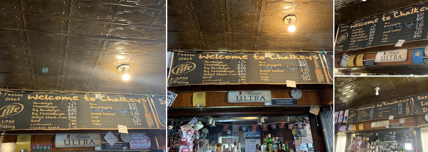 Chalkey's Tavern Menu