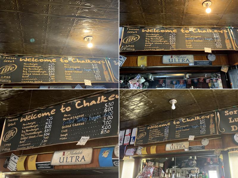 Chalkey's Tavern Menu