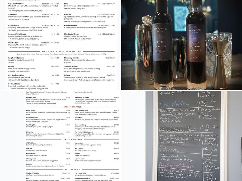 Pips Meadery / The Parlor at Pips Meadery Menu