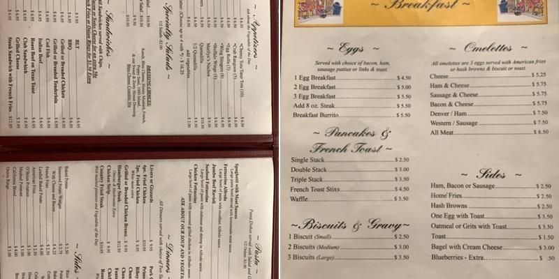 Downtown Lounge Menu