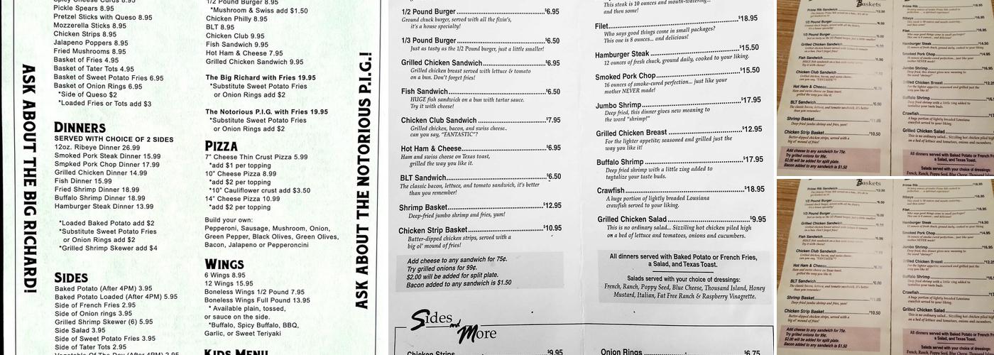 ABC Pub Menu