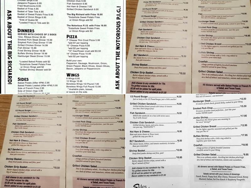 ABC Pub Menu