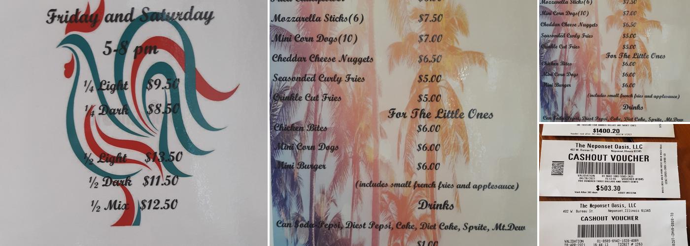 Neponset Oasis Menu