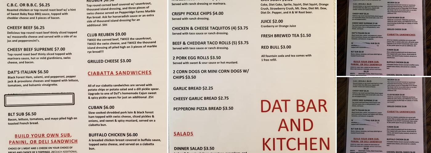 Dat Bar Menu
