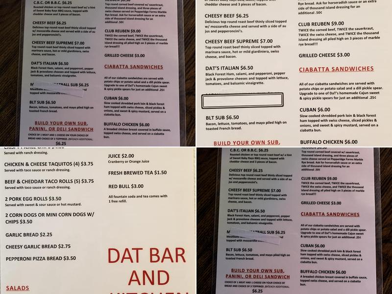Dat Bar Menu