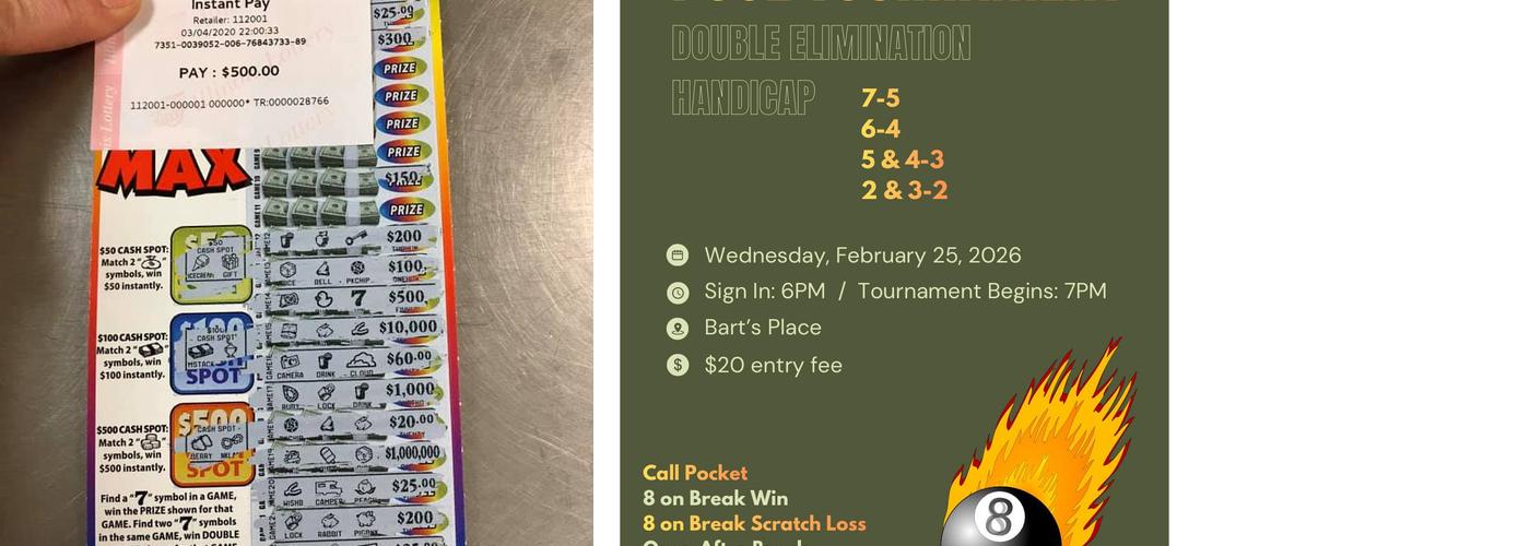 Bart's Place Menu