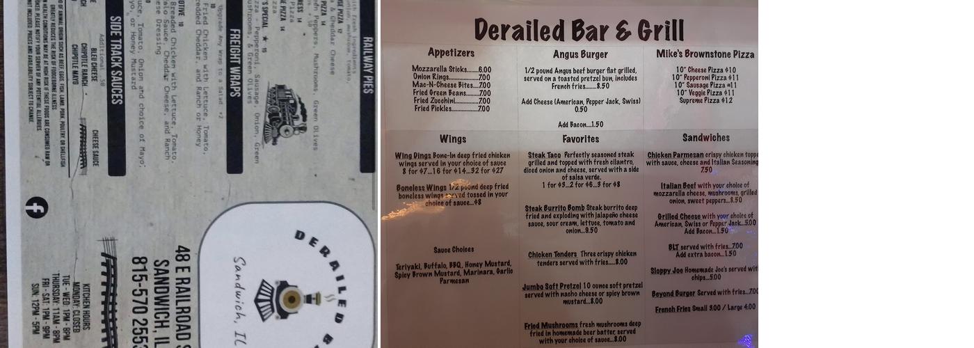 Derailed Menu