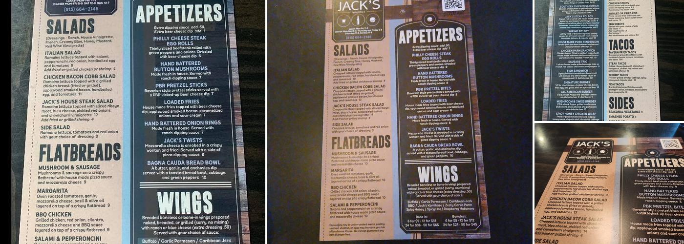 Jack's Tap Menu