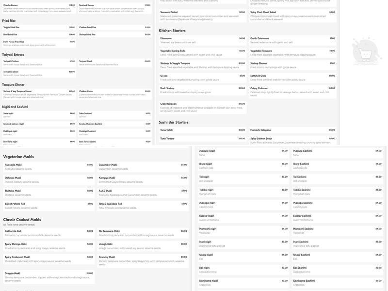 Furin Japanese Restaurant & Bar Menu