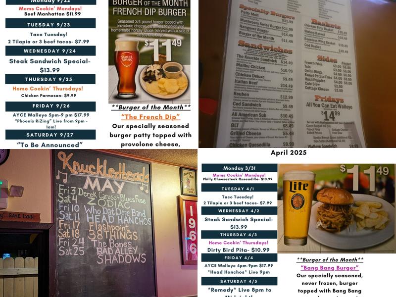 Knuckleheads Sports Bar-Grill Menu