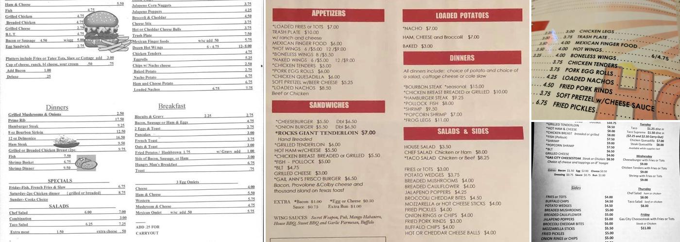 Pour House Menu