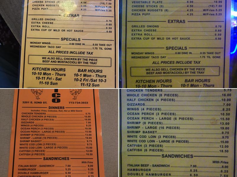 Loncar Chico Menu