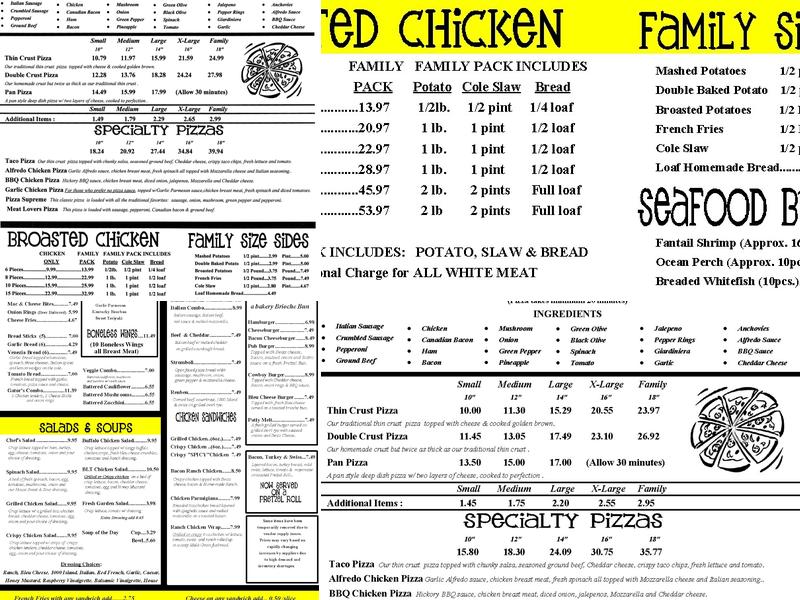 Gators Bar & Grill Menu