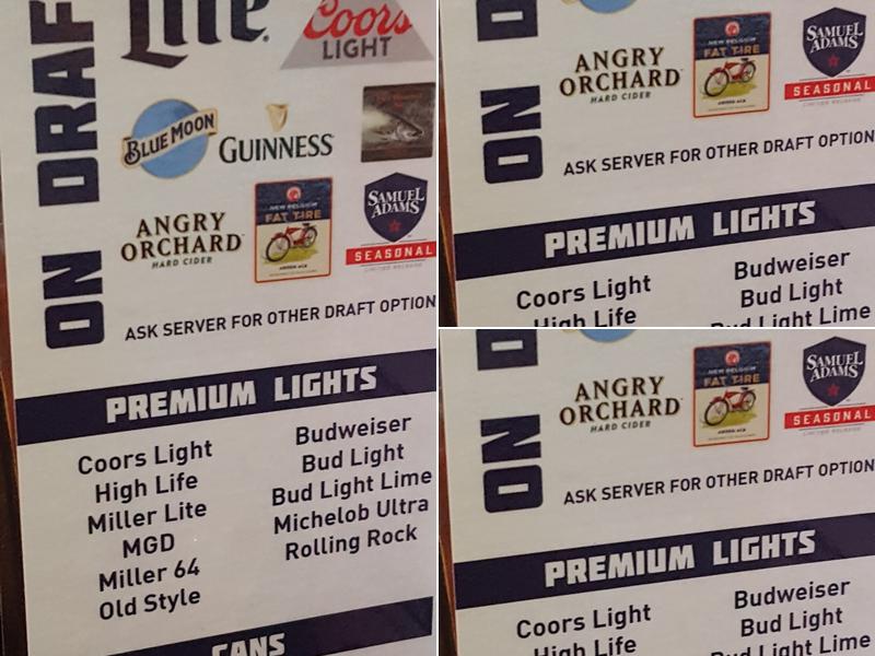 Buddy & Pal's Place Menu