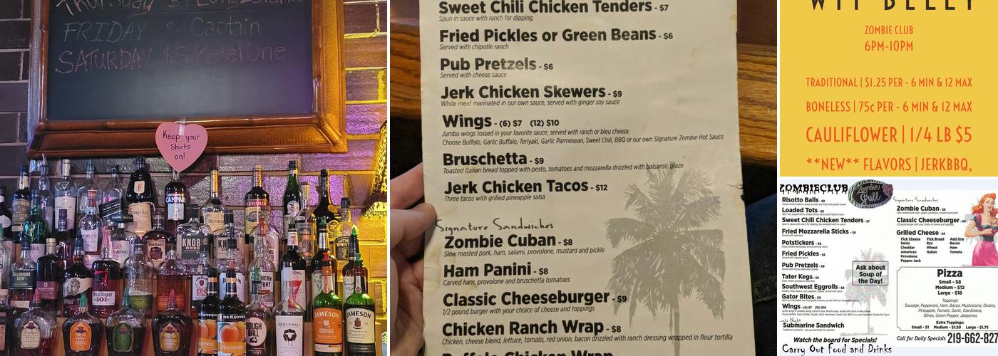 Zombie Club Tiki Lounge Menu