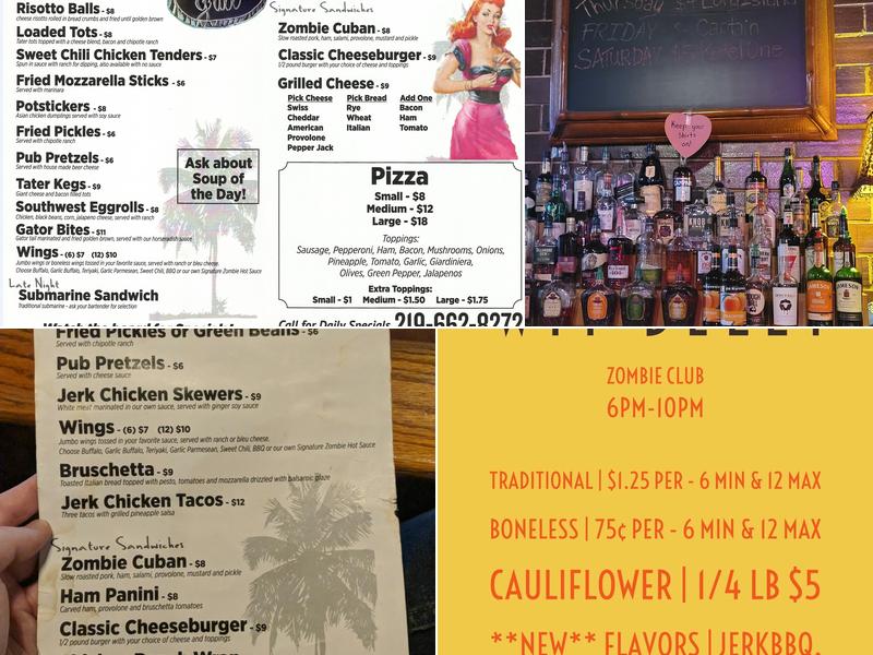 Zombie Club Tiki Lounge Menu