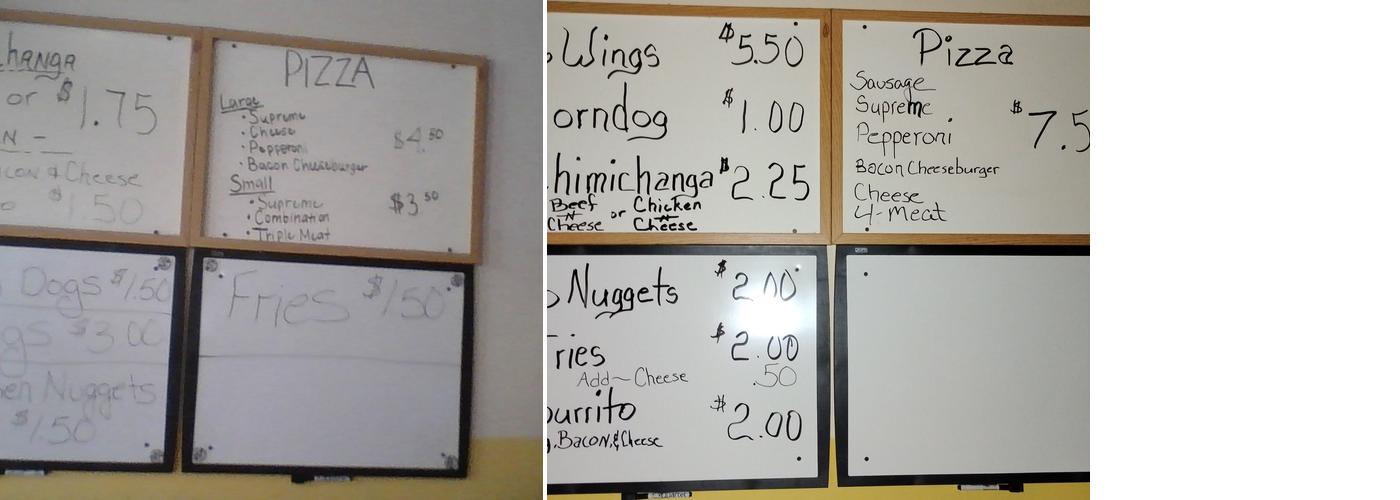 Blue Collar Bar Menu