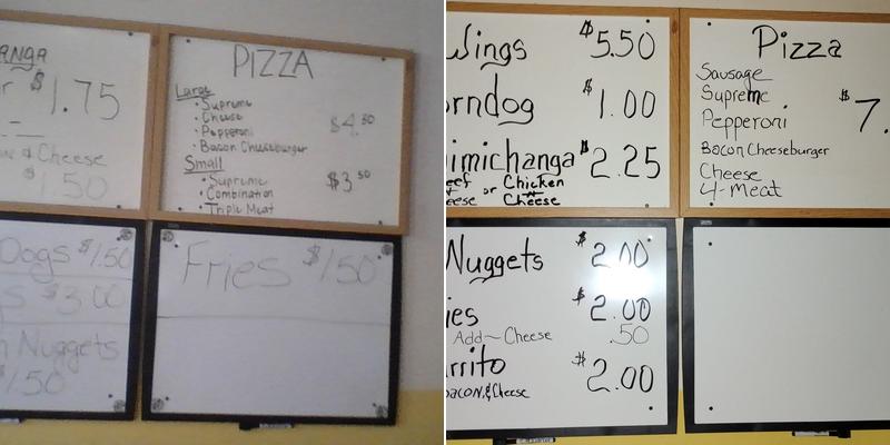 Blue Collar Bar Menu
