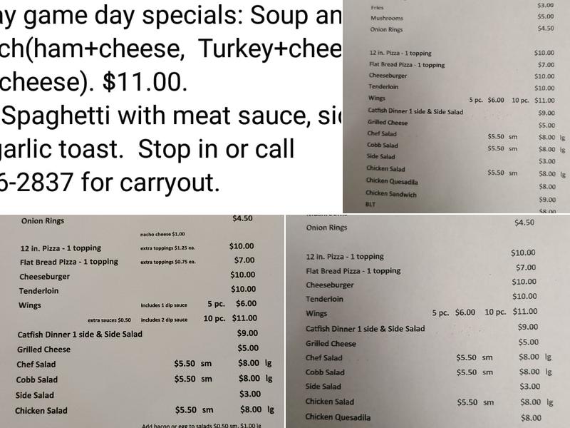 Fat Cat Bar Menu