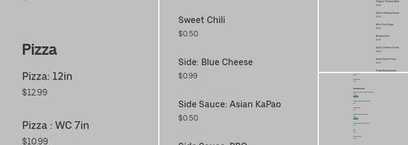 410 Main Street Bar and Grill Menu