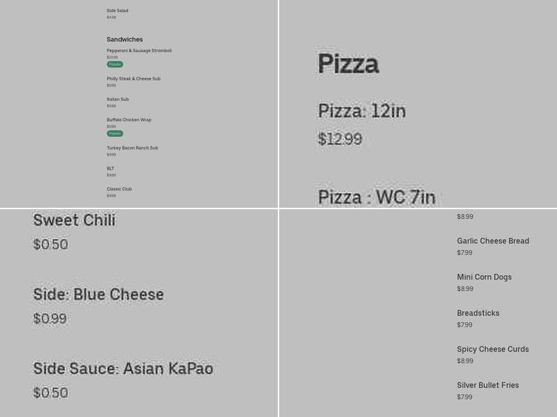 410 Main Street Bar and Grill Menu