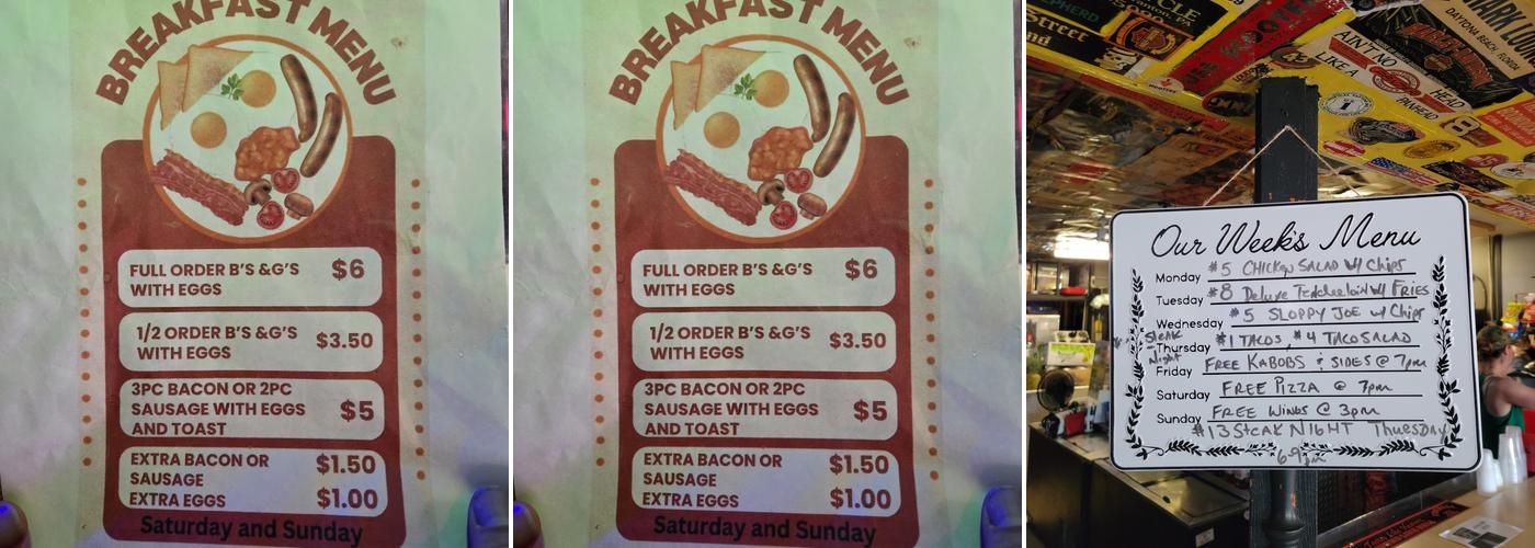 One More Lounge Menu