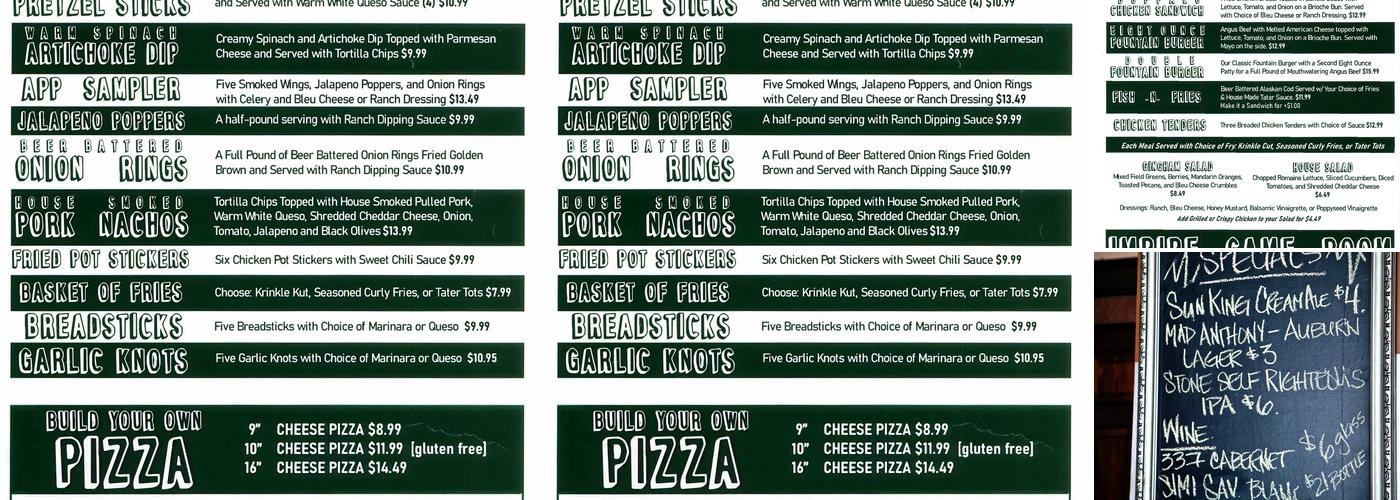 Imbibe Menu