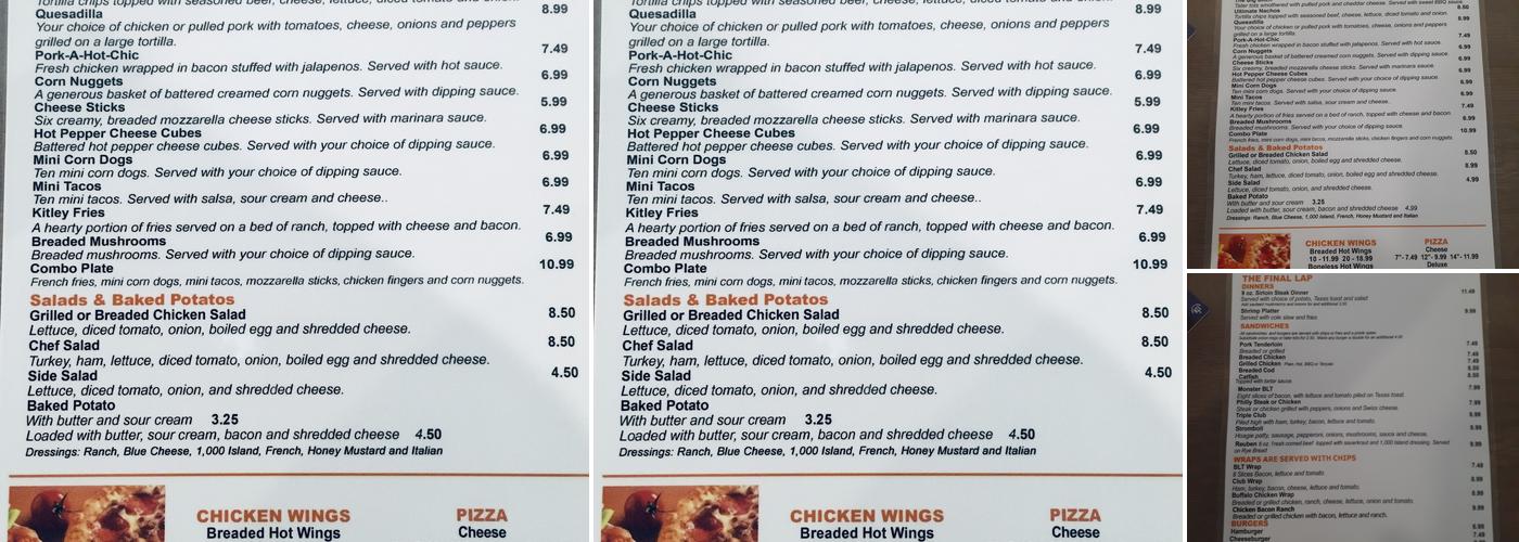 Kitley Inn Menu