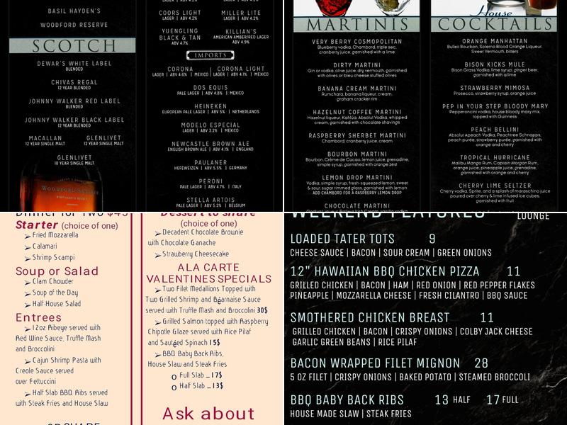 Recovery Lounge Menu