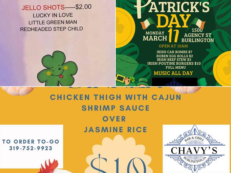 Chavy’s Bar & Grill Menu