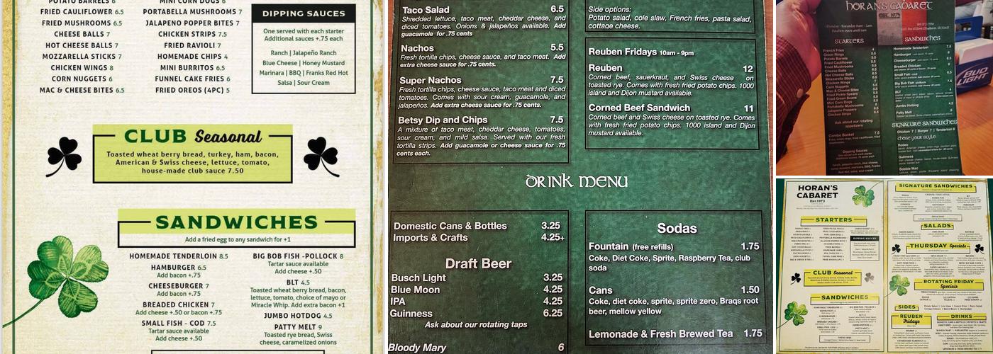 Cabaret Menu