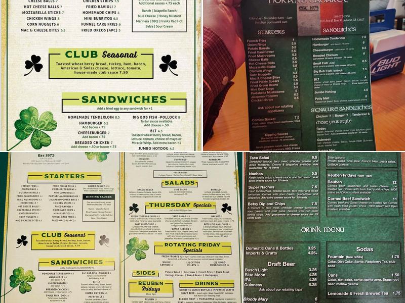 Cabaret Menu