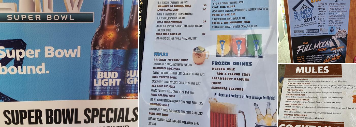 Flat Tire Lounge Menu