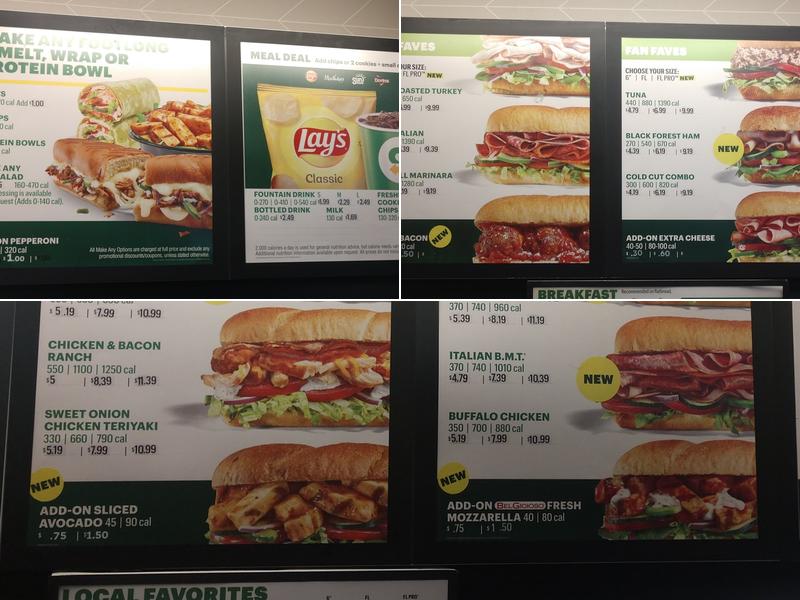 Subway Menu