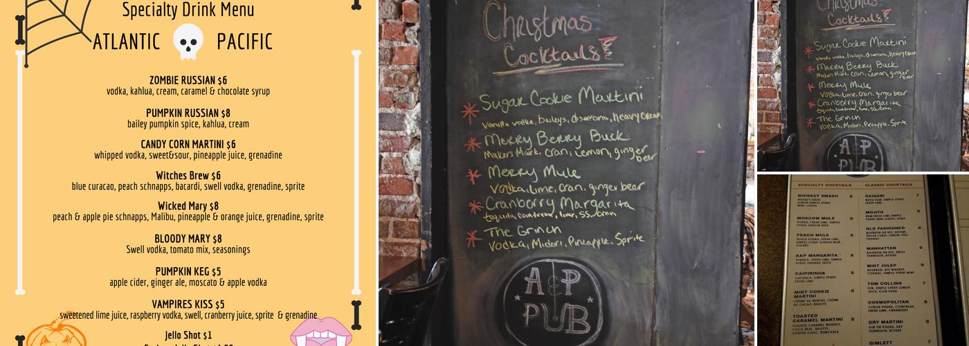 Atlantic & Pacific Pub Menu