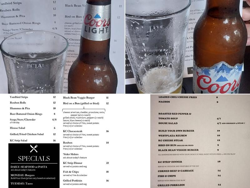 Mike Kelly's Westsider Menu