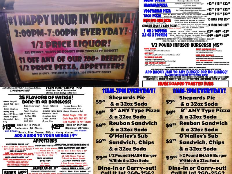 O'Malley's Irish Pub Menu