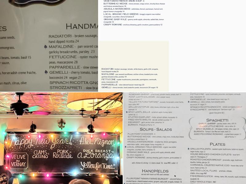 Plum Pt. Bistro Menu