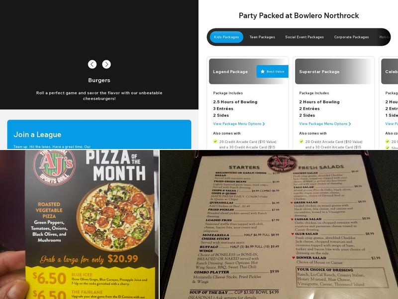 Northrock Bar and Grill Menu