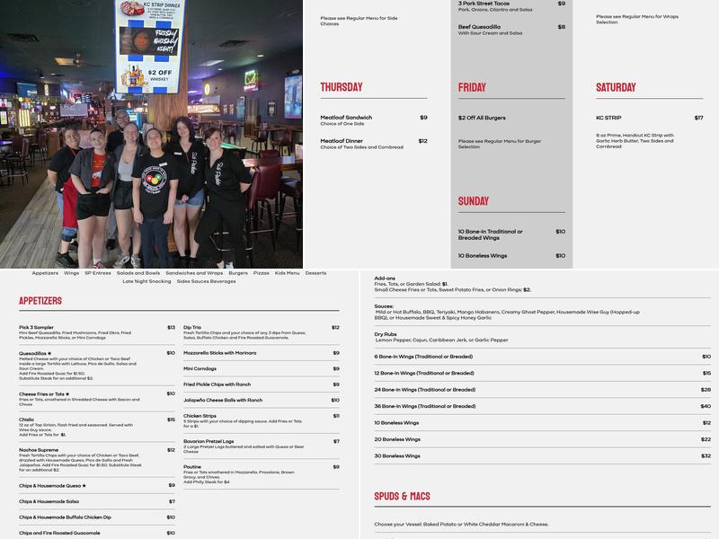 Side Pockets Restaurant & Sports Bar Menu
