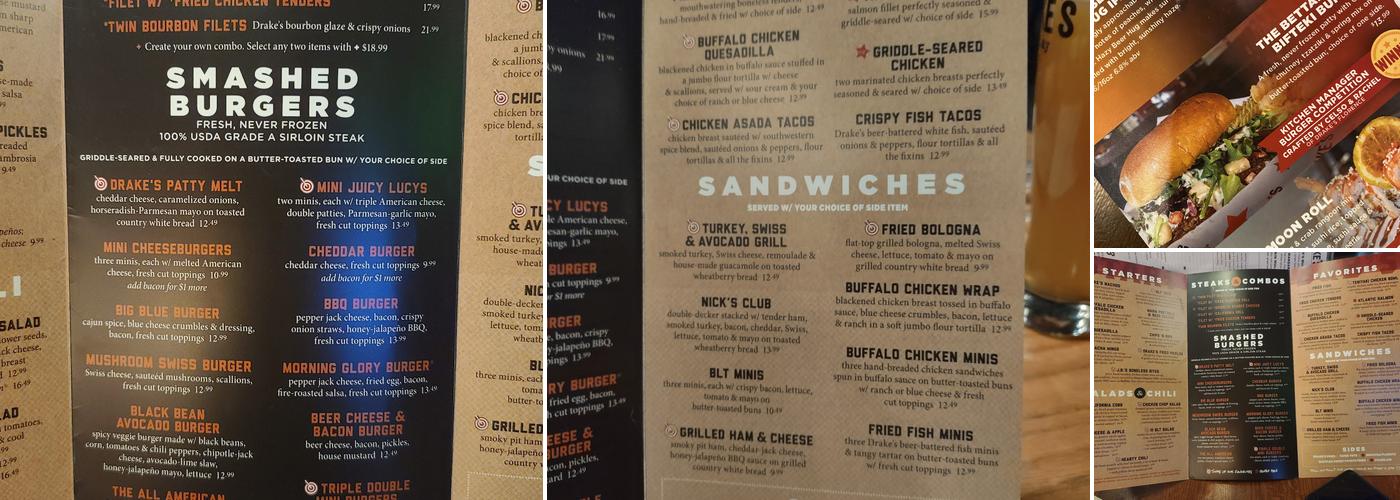 Drake's Florence Menu