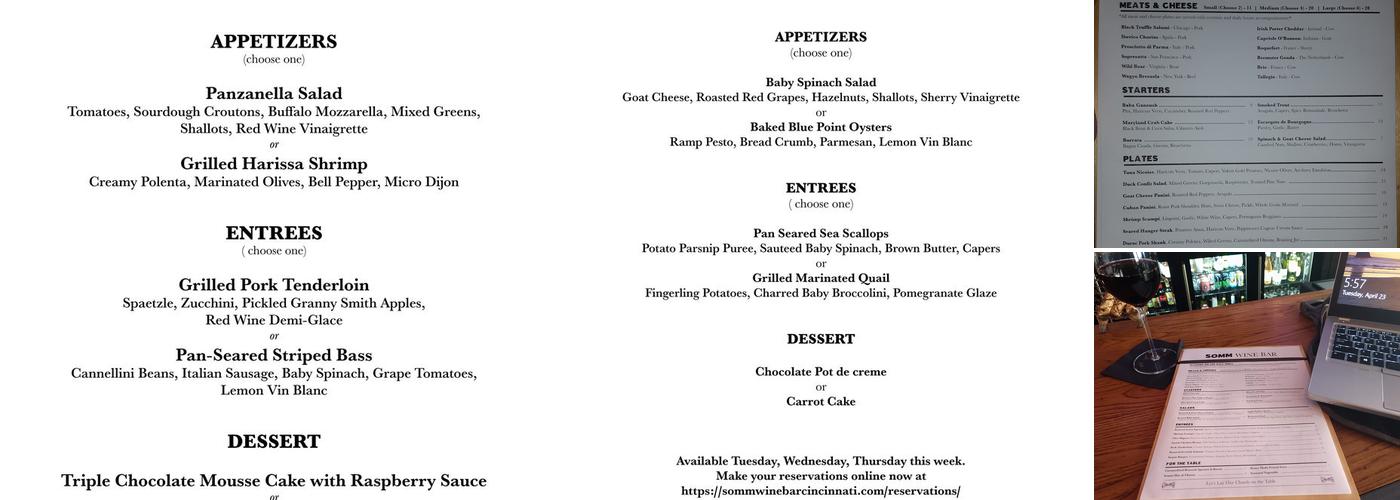 Somm Wine Bar Menu