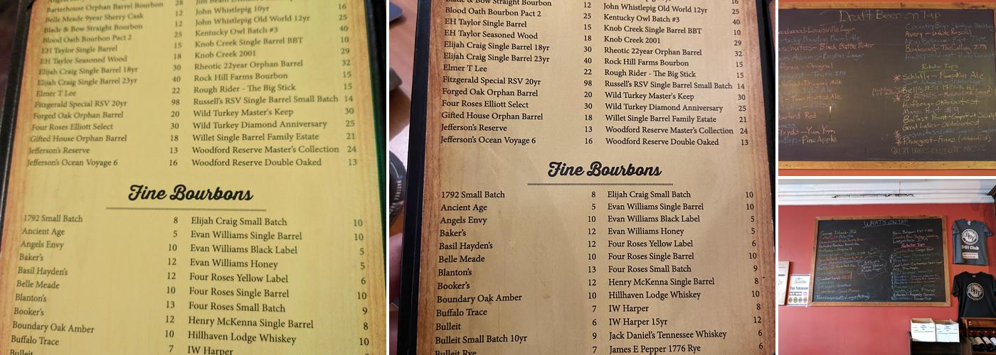 Bourbon Barrel Tavern Menu