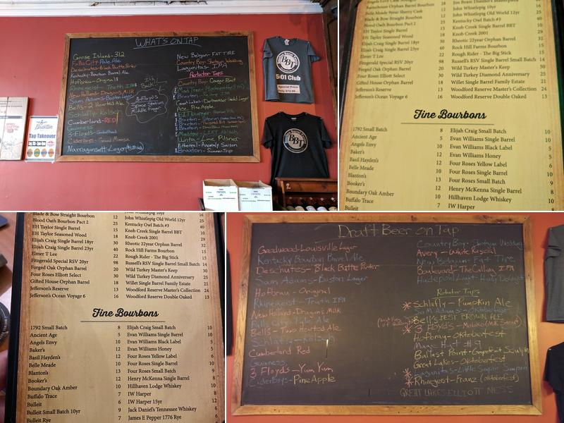 Bourbon Barrel Tavern Menu
