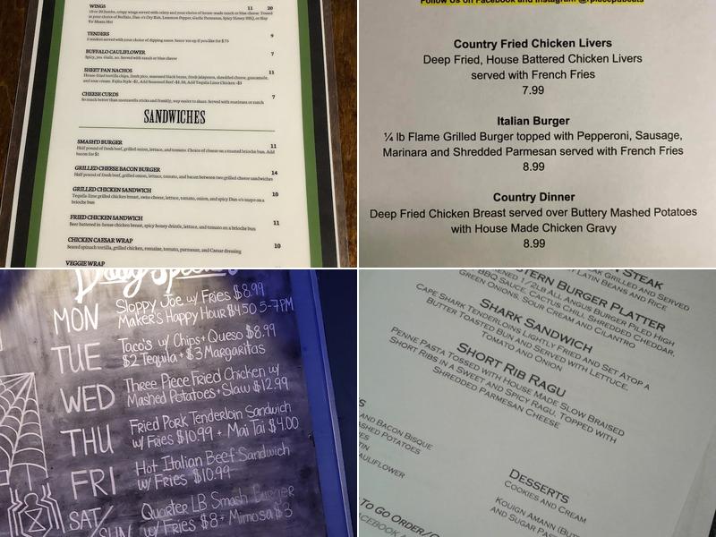 R Place Pub Menu