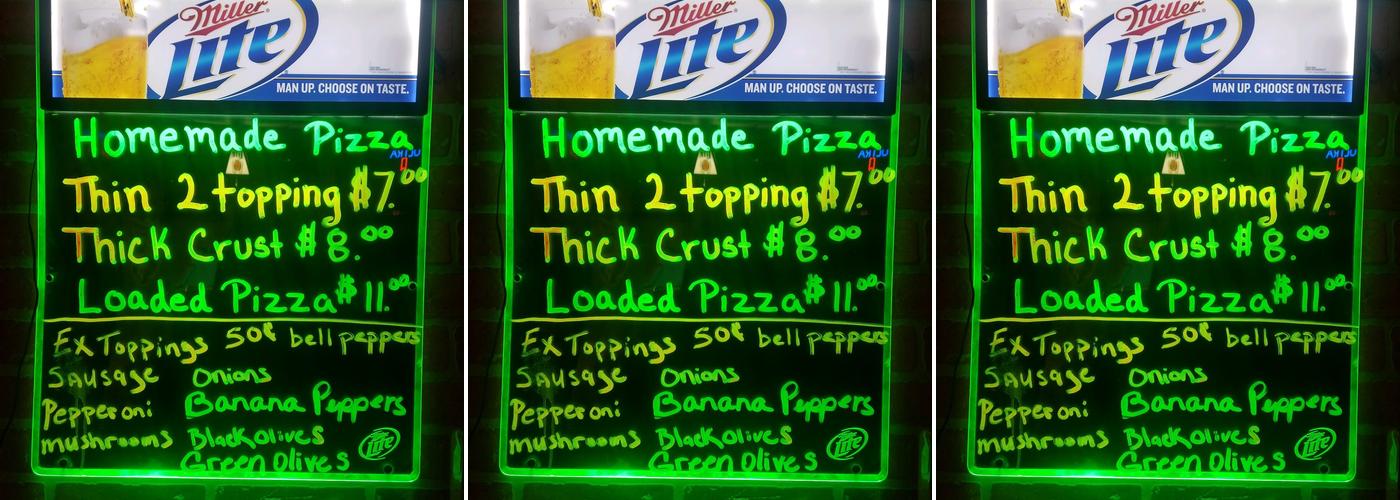 Bridge Inn Menu